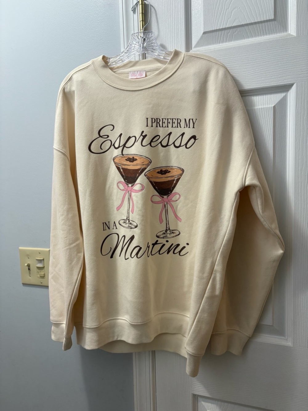 Pink Lily I Prefer Espresso In My Martini Graphic Sweatshirt Size Large NWOT - Picture 2 of 4